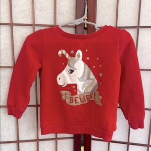 Carter's Red  Unicorn Sweatshirt size 2T